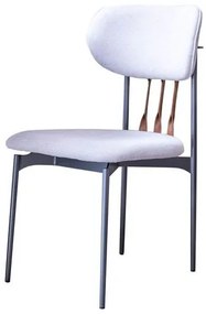 Cadeira Essence Sem Braço Assento Cru com Base Grafite e Detalhe Recouro Marrom - 72987 Sun House