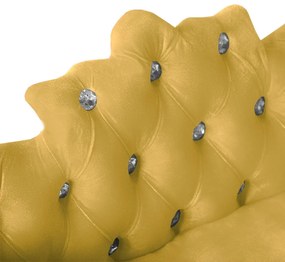 Mini Divã Sofá Realeza Cama Pet para Cães ou Gatos Elegante Suede Amarelo