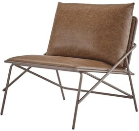 Poltrona Industrial Vini Courino Caramelo Base Cobre 80cm - 62178 Sun House