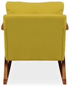 Poltrona Mona Amber Balanço Veludo Amarelo