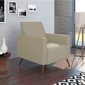Poltrona Decorativa Amamentação Gabi Pés Palito Suede Nude