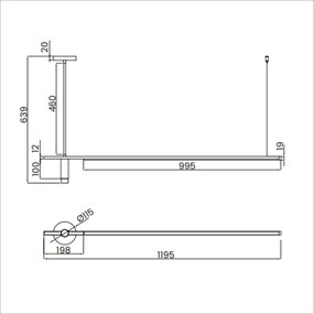 Pendente Let 01 Foco 63,9X11,5X119,6Cm Led 32W - Usina 19770/1200 (FN-F - Fendi Fosco, 4000k)