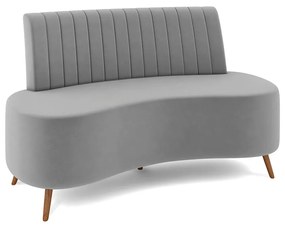Sofá 2 Lugares Living 135Cm Pé Palito Maraú Veludo K01 - D'Rossi - Cinza