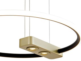 Pendente Byte Redondo Ø60X5Cm Led 41W 3000K Bivolt Alumínio Preto / Do...