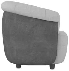 Poltrona Sala de Estar Pé Madeira Lykan Linho Cinza/Preto Z32 - Mpozen