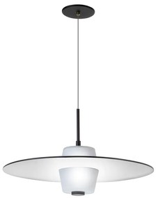 Pendente Eclisse Ø40X30Cm Disco Plano Metal Alumínio E Vidro Duplo 04X... (GRAFITE)