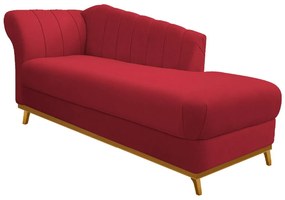 Recamier Vanessa 140cm Lado Direito Suede Vermelho - ADJ Decor