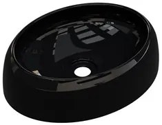 Cuba Pia de Apoio para Banheiro Oval Capri OV39W C08 Preto - Mpozenato