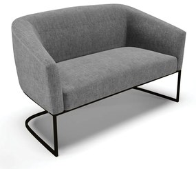 Sofá Namoradeira e Poltrona Base Industrial Preto Stella Linho D03 - D'Rossi - A26 Gafite