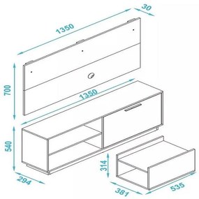 Conjunto Compacto Para Sala Rack e Painel  Branco