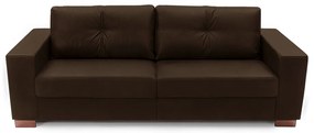Sofá Sala de Estar 2 Lugares 160cm Pés Madeira Kenny Couro Tabaco G43 - Gran Belo