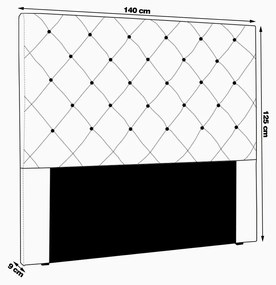 Cabeceira Decorativa Casal 1,40M Tàzio Suede Bege G63 - Gran Belo