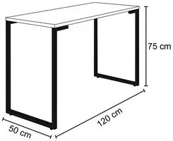 Mesa Escritório 120cm Estilo Industrial New Port F02 Nature - Mpozenat