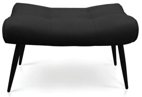 Puff Sher Suede Preto Pés Palito de Ferro - D'Rossi