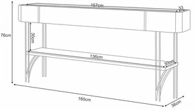 Aparador de Sala com Prateleira Horus Off White/Castanho H01 - D'Rossi