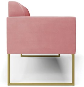 Sofá Namoradeira Base Industrial Dourado Marisa Suede D03 - D'Rossi - Rose
