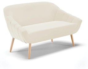Namoradeira 02 Lugares Giovana Veludo Pés Palito Natural - D'Rossi - Bege