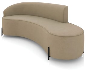 Sofá 4 Lugares Orgânico 220cm Pé Ferro Preto Morgan Suede - Marrom Rato