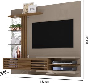 Painel TV 55 Pol 182cm Bancada Suspensa para Sala Romelli Fendi/Naturale M20 - D'Rossi