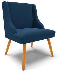 Cadeira Sala de Jantar Pé Palito Castanho Liz Bouclê D03 - D'Rossi - Azul