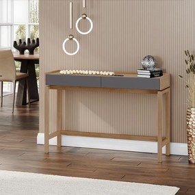 Aparador Decorativo Madeira Maciça Dieter 2 Gavetas Freijó/Cinza G74 - Gran Belo