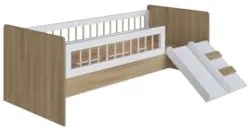 Cama Infantil Com Escorregador Lumiar C06 Aveiro/Branco - Mpozenato