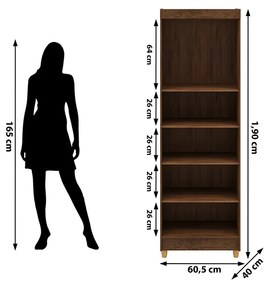 Armário Multiuso 61cm Alto 2 Portas Prateleiras Guiné Imbuia/Champanhe V01 - D'Rossi