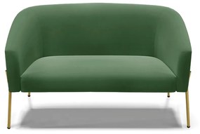 Sofá 2 Lugares Namoradeira Pé de Ferro Dourado Stella Suede D03 - D'Rossi - Verde