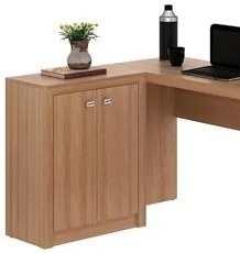 Mesa Para Escritório 2 Portas 3 Gavetas ME4100 Amêndoa - Tecno Mobili