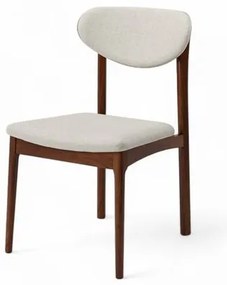 Cadeira Paiva Castanho Estofada Tec. Bege Claro - 76855 Sun House