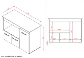 Armário Multiuso Bela 3 Portas Cozinha MB1