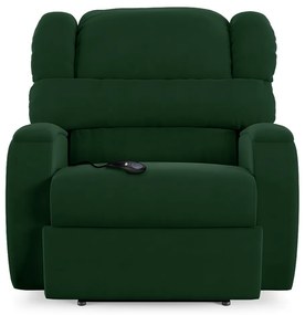 Poltrona do Papai Sala de Cinema Reclinável Kylie Controle Power Elétrico USB Veludo Verde Esmeralda G23