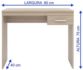 Mesa Escrivaninha Escritório Home 1 Gaveta Marrom Montana