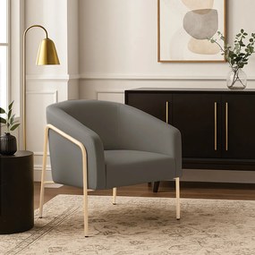Poltrona Sala Industrial Alta Champanhe Stella Suede D03 - D'Rossi - Grafite