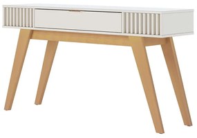 Aparador Decorativo 136cm Ripado com Gaveta Itacaré Off White G73 - Gran Belo