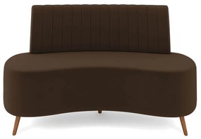Sofá 2 Lugares Living 160cm Pé Palito Maraú Veludo K01 - D'Rossi - Marrom