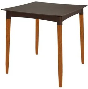 Mesa Tramontina Laura Rattan 70 cm Polipropileno Marrom Pernas Madeira