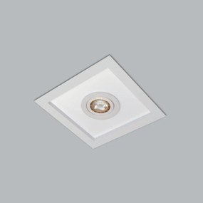 Luminária De Embutir Magnum Quadrado 25X25X10Cm 2L E27 + 01 Ar70 | Usi... (BT - Branco Texturizado)