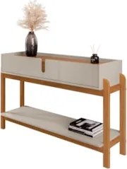 Aparador de Sala 2 Gavetas 130cm Nay C14 Off White/Cedro - Mpozenato