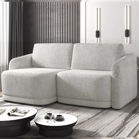 Sofá Cama Modulado Retrátil e Reclinável Decorativo Varsóvia 216cm Bouclê Cinza G33 - Gran Belo