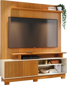 Estante de TV 65 Pol 160cm com Pés para Sala Quirel Cumaru M20 - D'Rossi
