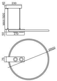 Pendente Byte Redondo Ø60X5Cm Led 41W 3000K Bivolt Alumínio Preto / Do...