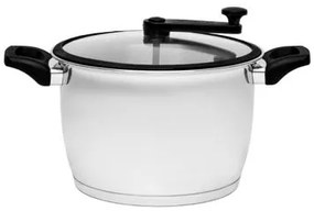 Pipoqueira Tramontina Allegra Aço Inox Indução 22cm 5,6 Litros Tampa de Vidro