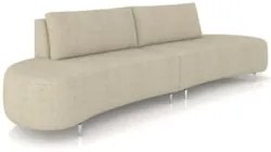 Sofá 3 Lugares 200cm Orgânico Pé Ferro Nagai Linho Bege Z55 - Mpozenat