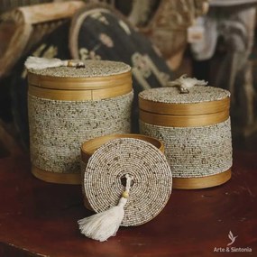Pote de Bambu c/ Miçangas | Bali