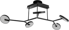 Plafon Led Sobrepor Metal Alumínio Preto 55w 3000k Luna