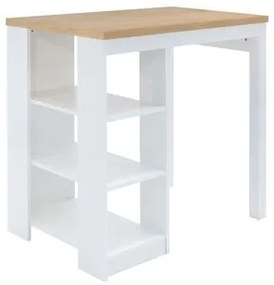 Bancada de Cozinha Gourmet Branco 3 Prateleiras em MDF 90x60x91cm Ditália