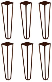 Kit 6 Pés de Metal 25 CM Hairpin Legs Rack e Puffs Bronze G41