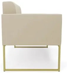 Sofá Namoradeira Base Industrial Dourado Ana Suede Bege - Ibiza