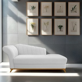 Recamier Vanessa 140cm Lado Direito Corano Branco - ADJ Decor